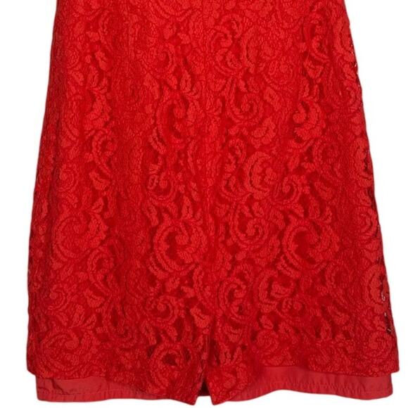 J. Crew Alexa One Shoulder Style Texture Laced Mini Dress Back Slit 12 Poppy Red - Picture 7 of 16